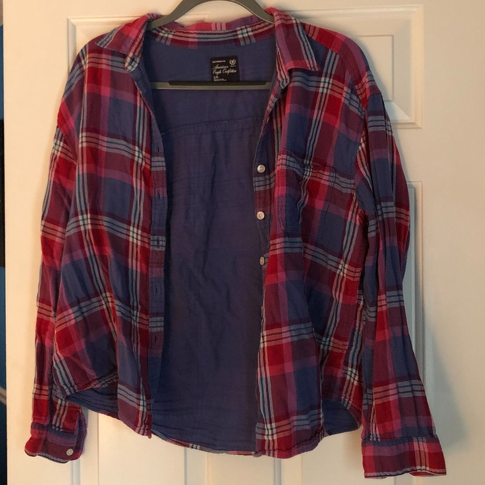 American Eagle Plaid Button Down
